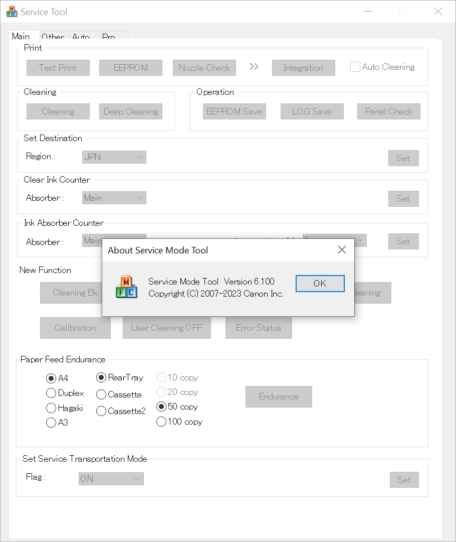 License for Canon Service Tool newest V6100 version for One PC