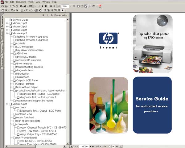 HP Color InkJet CP1700 Service Manual