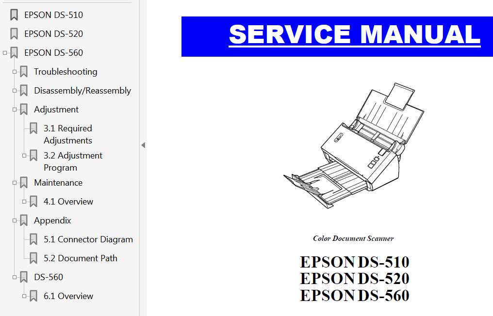 Epson DS-510, DS-520, DS-560 Scaner Service Manual