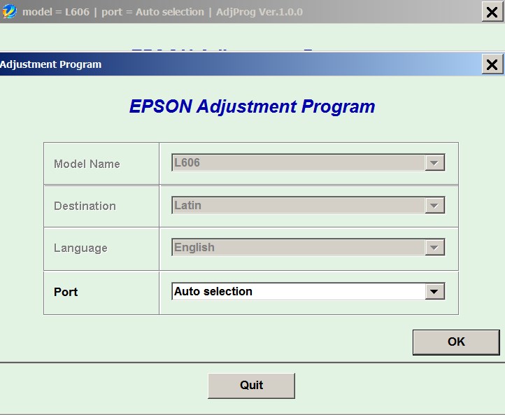 Epson <b>L606 </b> (Latin) Ver.1.0.0 Service Program