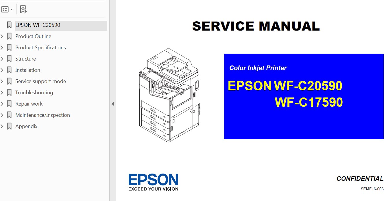 Epson <b> WF-C17590, WF-C20590</b> printers Service Manual  <font color=orange>New!</font>
