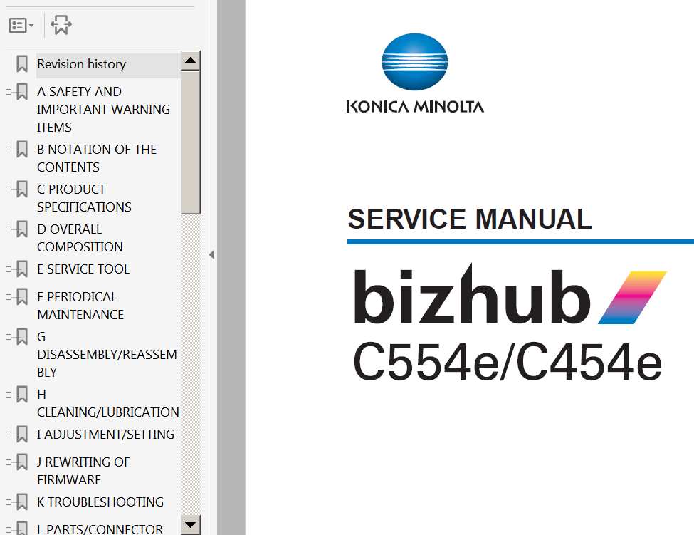 Konica Minolta BIZHUB C454e, BIZHUB C554e Service Manual