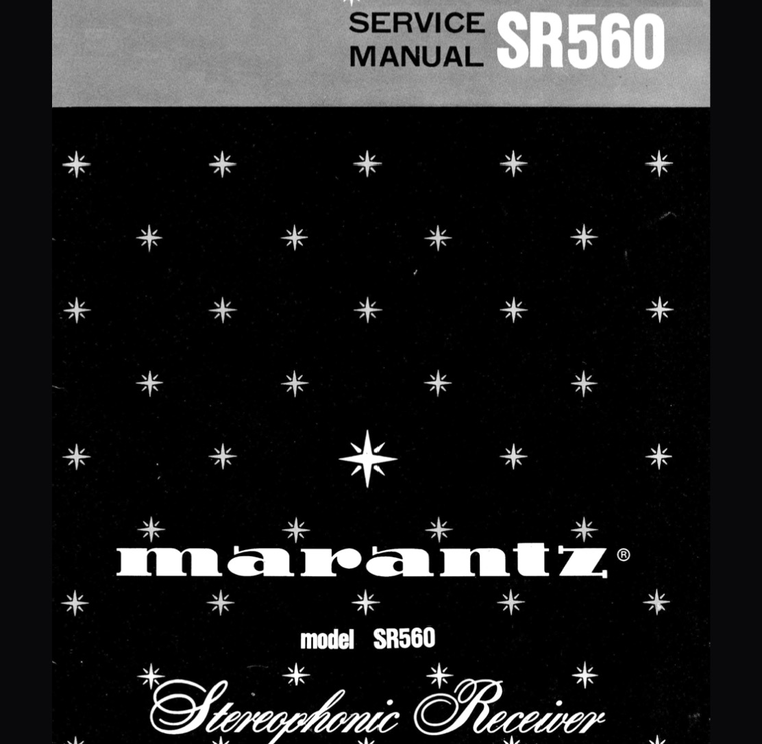 Marantz SR560 Stereophonic Receiver Service Manual, Parts List, Exploded View, Wiring and Schematic Diagram