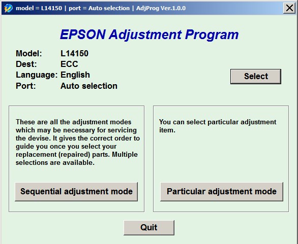 Epson <b>L14150, L14158</b> (ECC) Ver.1.0.0 Service Adjustment Program Unlimited PC <font color=red>New!</font>
