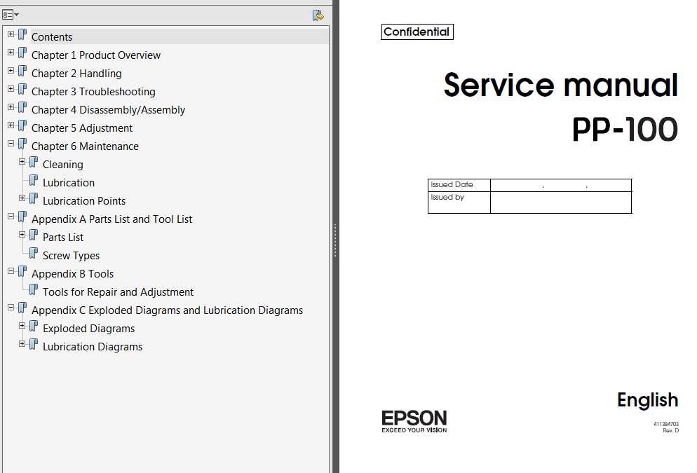 Epson PP-100 Service Manual download free