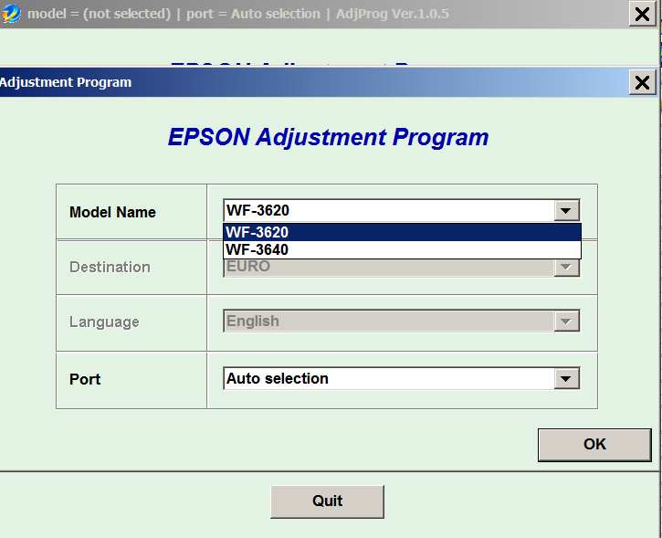 Epson <b>WorkForce WF-3620, WF-3640</b> (EURO) Ver.1.0.5 Service Adjustment Program  FULL<font color=red>New!</font>