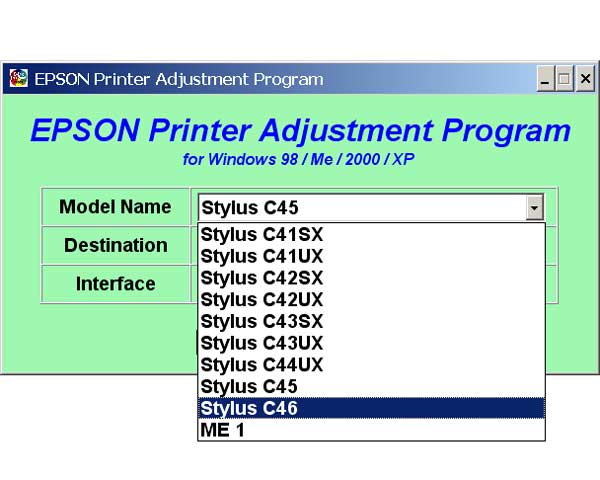 Epson C44, C45, C46 Printers Service Program