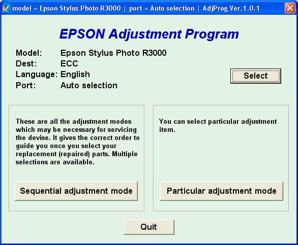 Epson <b>R3000</b> (ECC) Ver.1.0.1 Adjustment Service  Program
