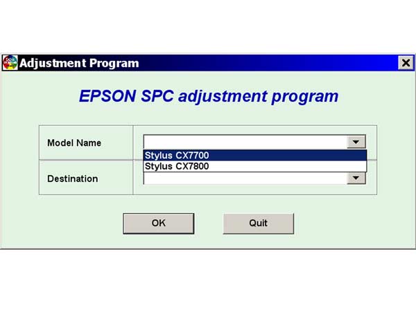 EPSON CX7700, CX7800 Service Adjustment Program