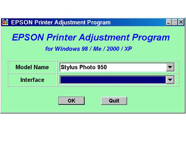 Stylus Photo 950 Printer Service Program