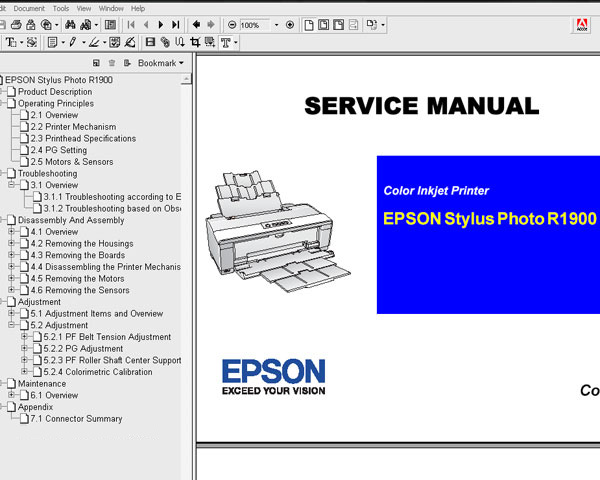 Epson R1900 printer Service Manual