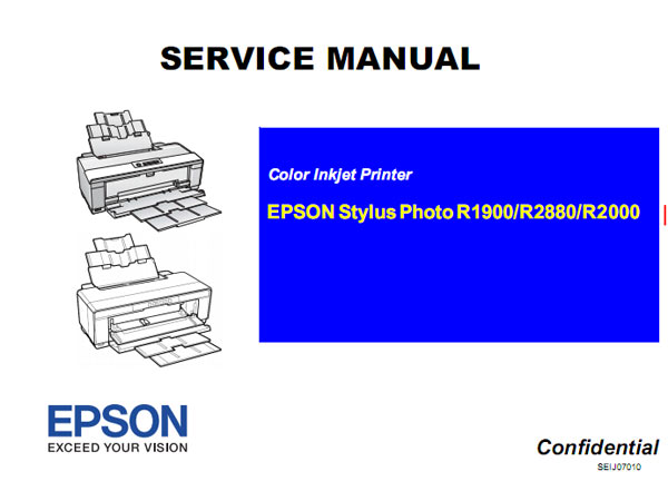 Epson <b>R2000, R1900, R2880, PX7V</b> printers Service Manual  <font color=red>New!</font>