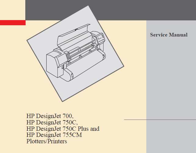 HP DesignJet 700, 750C, 750CM Plotters Service Manual, Parts and Diagrams