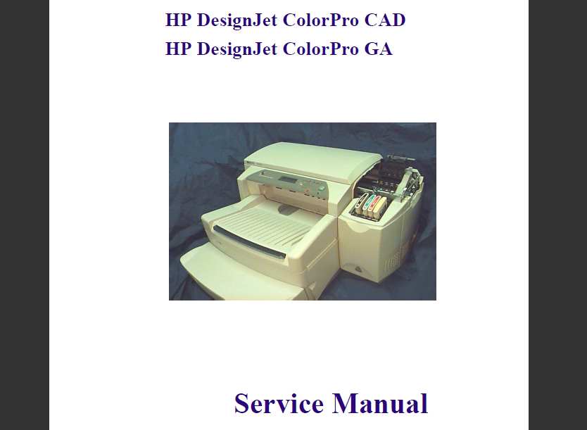 HP DesignJet Color Pro CAD Printer  Service Manual
