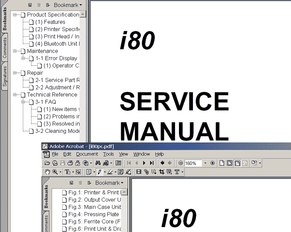 CANON i80 printer<br> Service Manual  and Parts Catalog