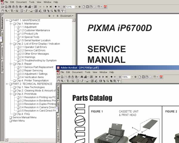 CANON iP6700 printer<br> Service Manual and Parts Catalog