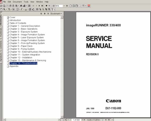 CANON iR330, iR400 Service Manuals