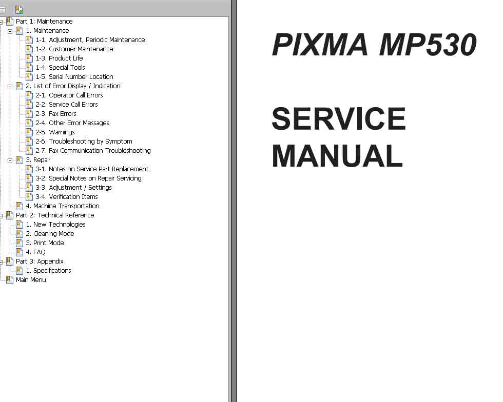 CANON MP530 Service Manual