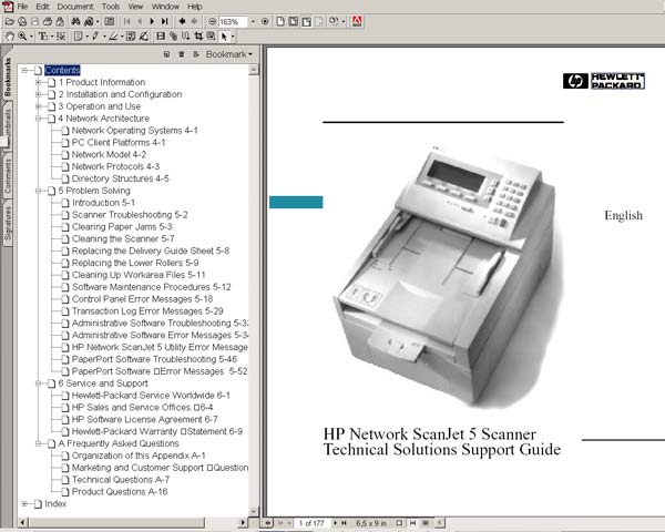 HP Network ScanJet 5 Scanner <br> Technical Solutions Support Guide