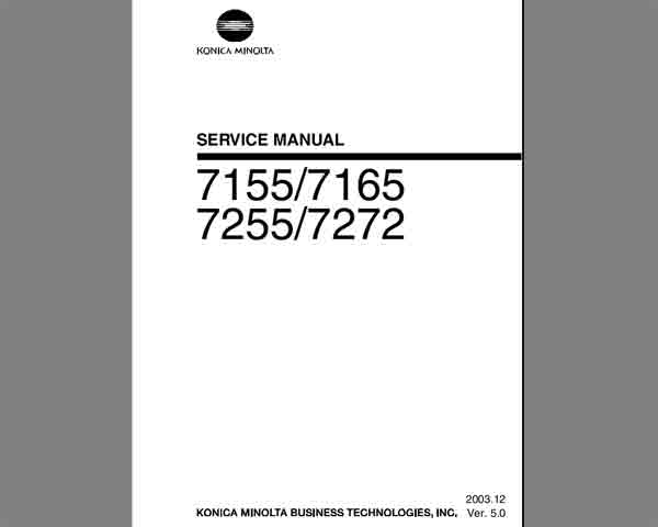 Konica Minolta 7155, 7165, 7255, 7272 Service Manual