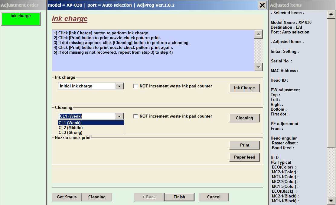 Epson r230 adjustment program software