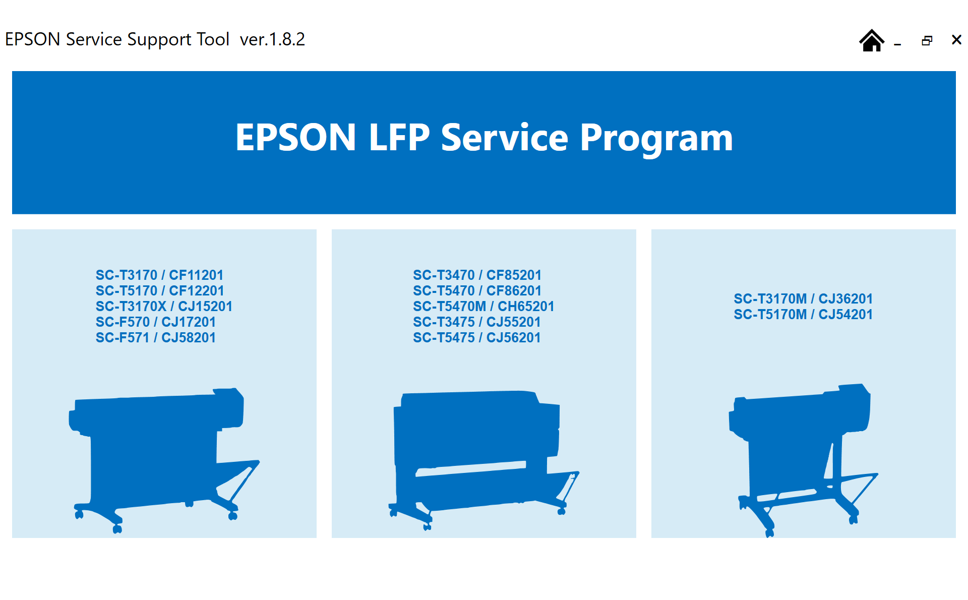 License for 1 PC for Epson <b> SC-F570, SC-F571, SC-T3170, SC-T3170M, SC-T3170X, SC-T3470, SC-T3475, SC-T5170, SC-T5170M, SC-T5470, SC-T5470M, SC-T5475 Series</b> EPTool version 1.8.2 - Service Support Tool