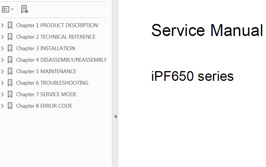 CANON iPF650, iPF655 Service Manual
