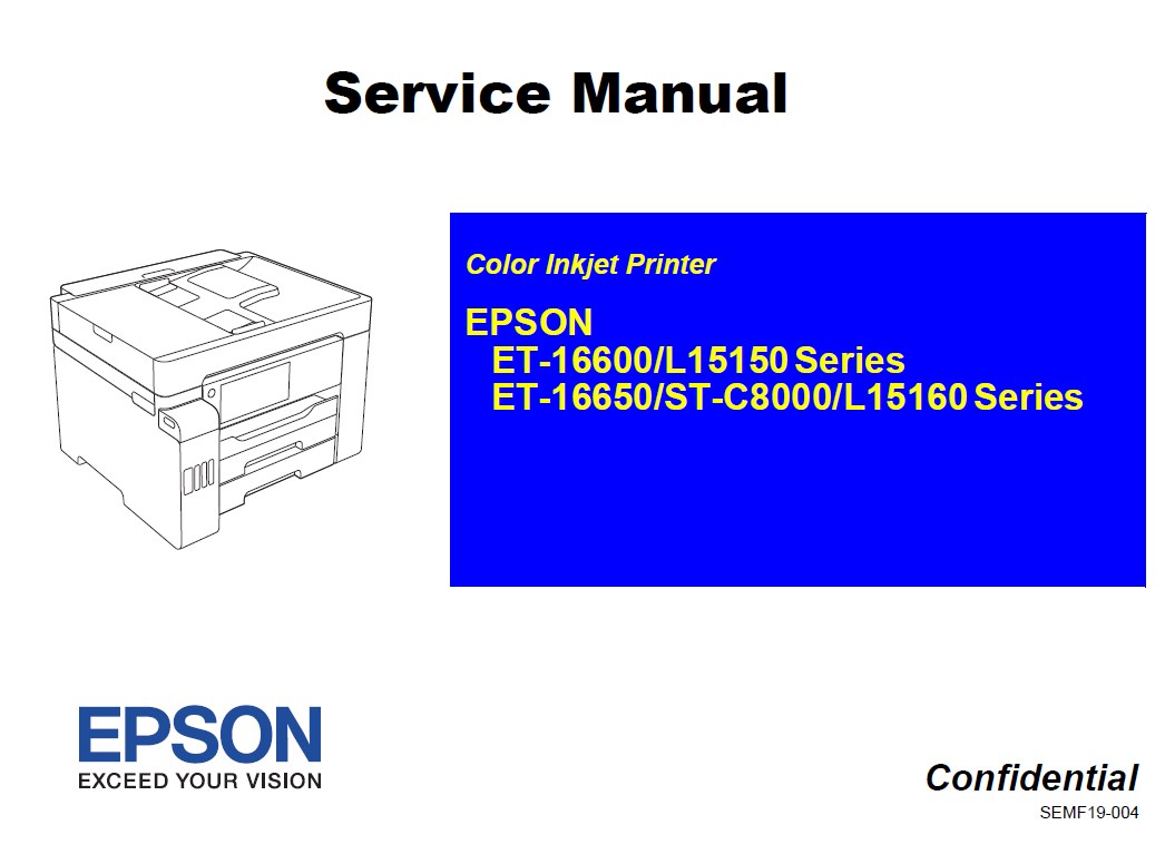 Epson <b>L15150 Series, L15160 Series, ET-15150 Series, ET-16600 Series, ET-16650 series, ST-C8000 series </b> printers Service Manual  <font color=red>New!</font>