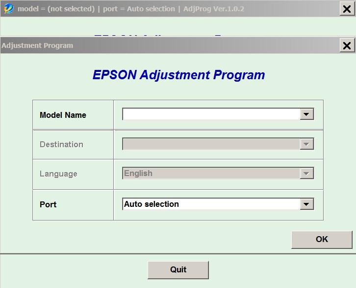 Epson <b>L1110, L3100, L3101, L3110, L3111, L3116, L3150, L3151, L3156 </b> (EURO) Ver.1.0.1 Service Program