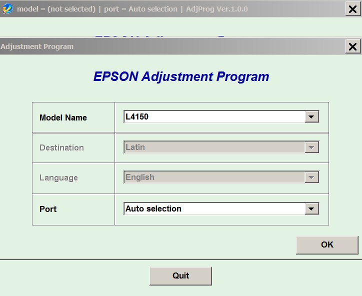 Epson <b>L4150, L4160 </b> (Latin) Ver.1.0.0 Service Adjustment Program
