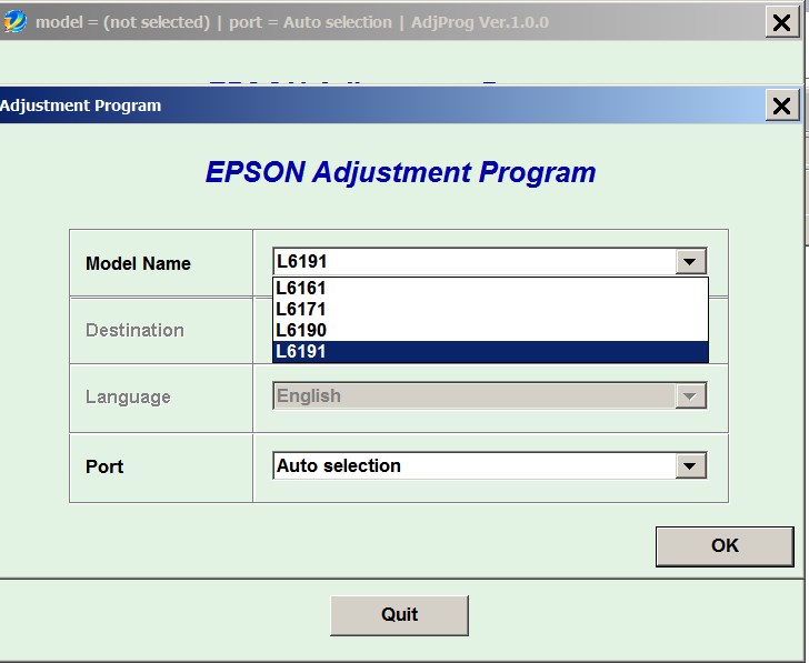 Epson <b>L6161, L6171, L6190, L6191</b> (Latin) Ver.1.0.0 Service Adjustment Program  <font color=red>New!</font>