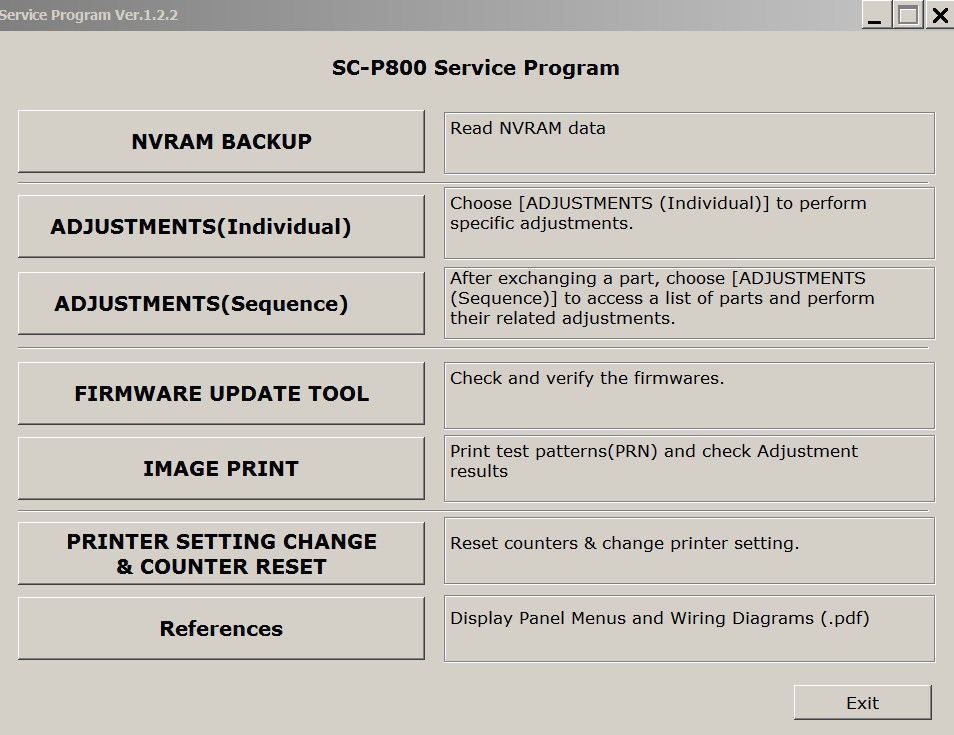 Epson <b>Sure Color SC-P800 </b>  Ver.1.2.2 Service Adjustment Program  <font color=red>New!</font>
