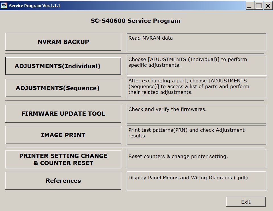 Epson <b>SureColor SC-S40600 Series</b> Service Program <font color=red>New!</font>