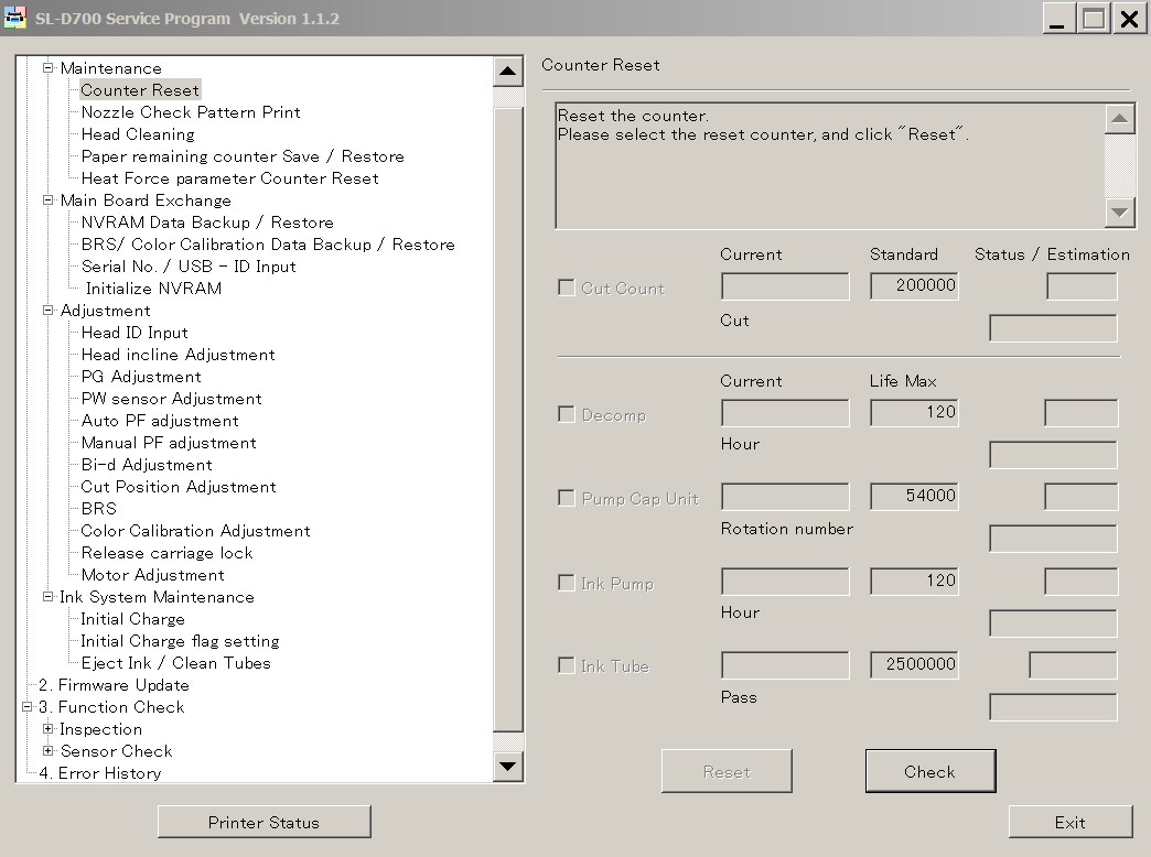 Epson <b>Sure Lab SL-D700, DX-100  </b>  Ver.1.1.2 Service Adjustment Program <font color=red>New!</font>