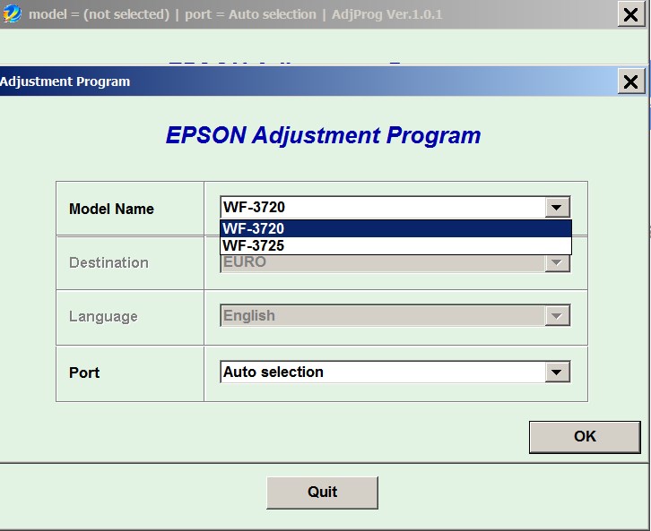 Epson <b>WorkForce WF-3720, WF-3725</b> (EURO) Ver.1.0.1 Service Adjustment Program  <font color=red>New!</font>