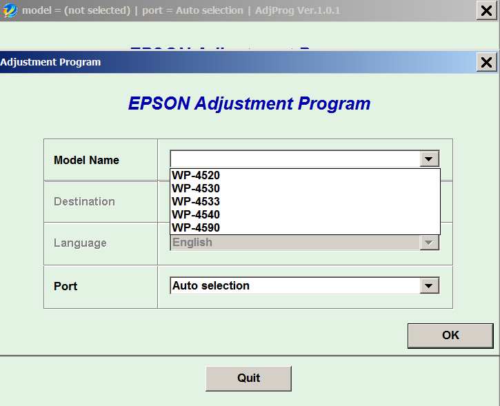 Epson <b>WorkForce WP-4520, WP-4530, WP-4533, WP-4540, WP-4590</b> (EAI) Ver.1.0.1 Service Program  <font color=red>New!</font>