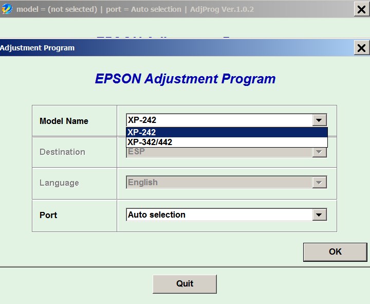 Epson <b> XP-242, XP-342, XP-442  </b> (ESP) Ver.1.0.2 Service Adjustment Program