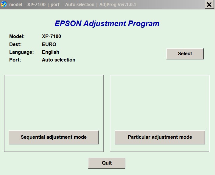 Epson <b> XP-7100</b> (EURO) Ver.1.0.1 Service Adjustment Program  <font color=red>New!</font>
