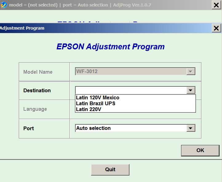 Epson <b>WorkForce WF-3012</b> (LATIN) Ver.1.0.7 Service Adjustment Program  FULL<font color=red>New!</font>