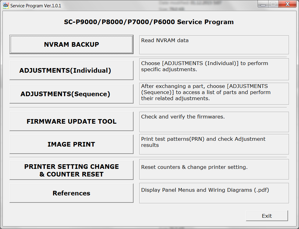 Epson <b>SureColor SC-P6000, SC-P7000, SC-P8000, SC-P9000</b> Service Program <font color=red>New!</font>