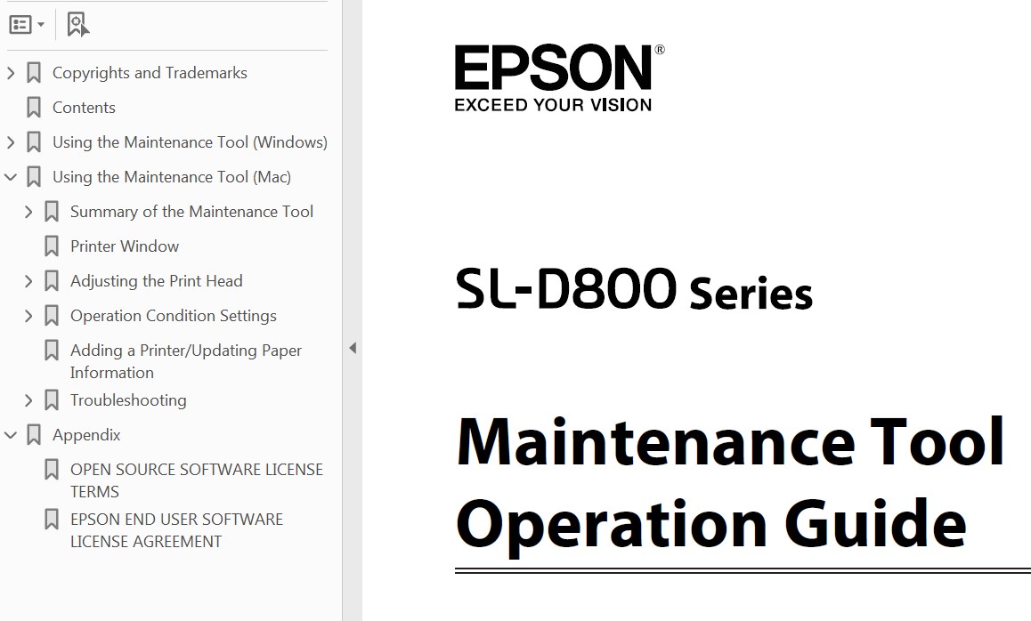Epson <b>Sure Lab SL-D800 Series </b> printer Maintenance Tool Operation Guide  <font color=red>New!</font>