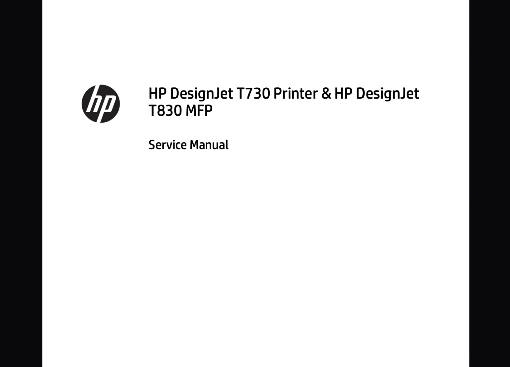 HP Designjet T730, T830 series Printers Service Manual and Parts List and Diagrams