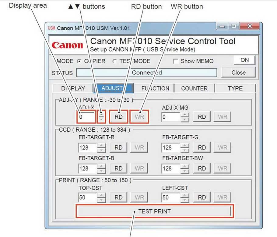 canon service control tool