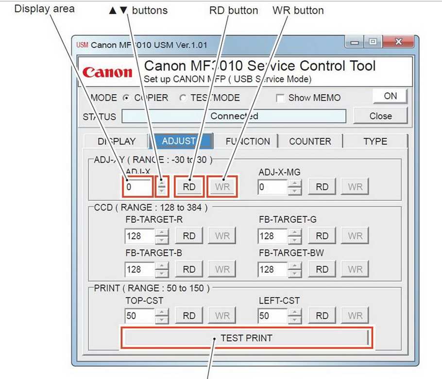 canon mf3010 reset