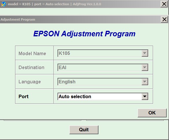 Epson <b> K105 </b> (EAI) Ver.1.0.0 Service Adjustment Program  <font color=red>New!</font>