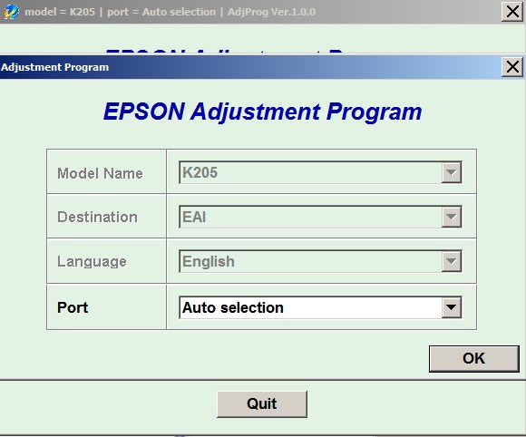 Epson <b> K205 </b> (EAI) Ver.1.0.0 Service Adjustment Program  <font color=red>New!</font>