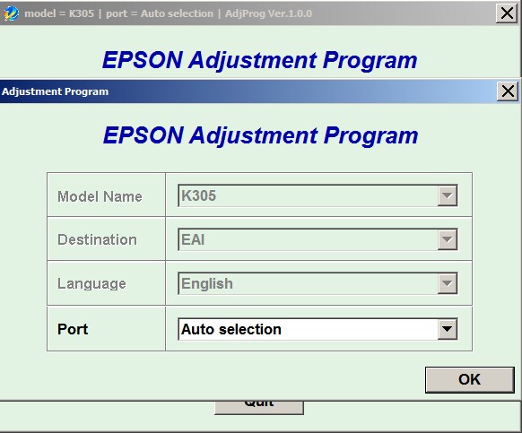 Epson <b> K305 </b> (EAI) Ver.1.0.0 Service Adjustment Program  <font color=red>New!</font>