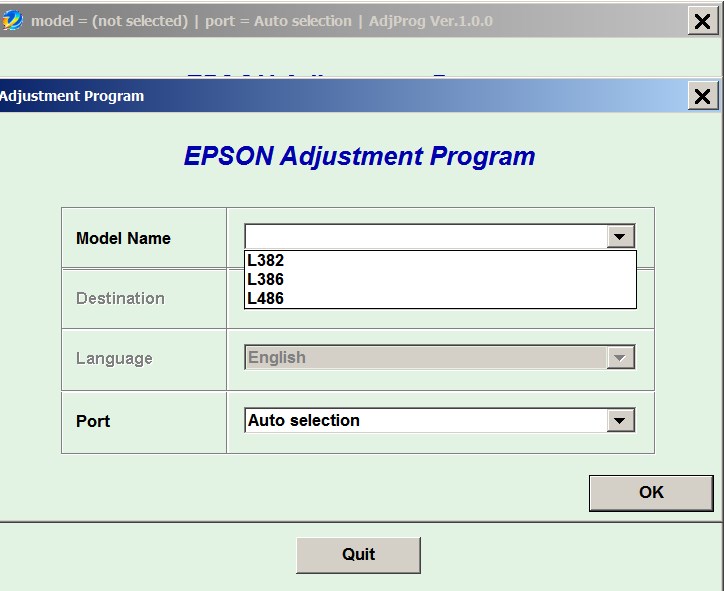 License for 1 PC for Epson <b>L382, L386, L486</b> Adjustment Program Full Reset Version