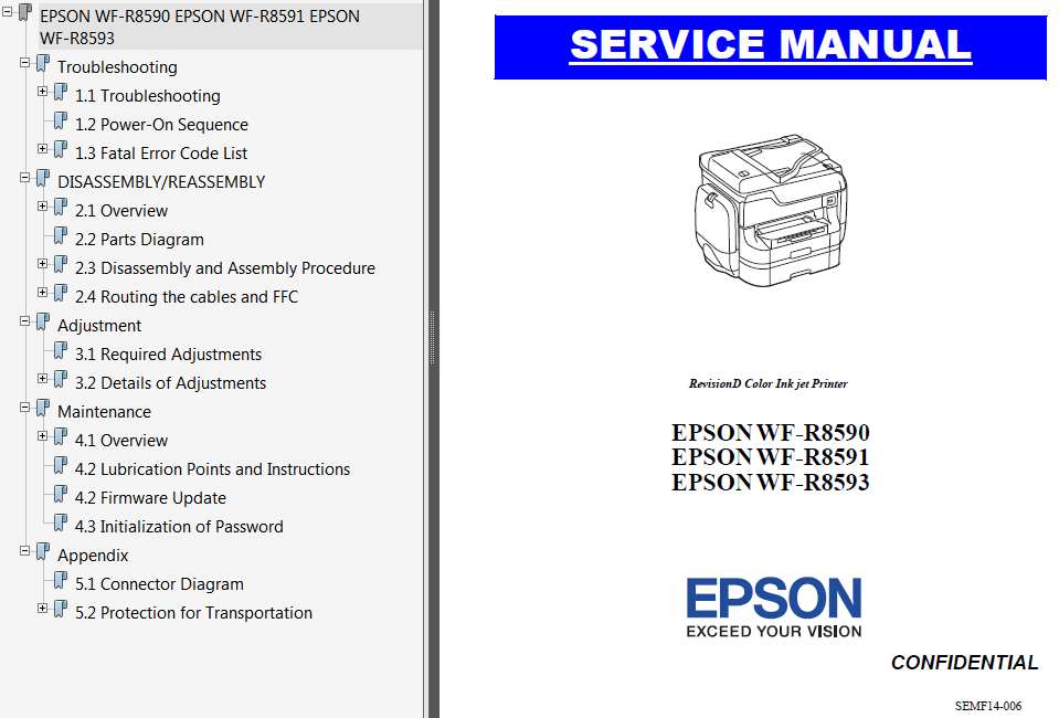 Epson <b>WF-R8590, WF-R8591, WF-R8593</b>  printers Service Manual and Connector Diagram  <font color=red>New!</font>