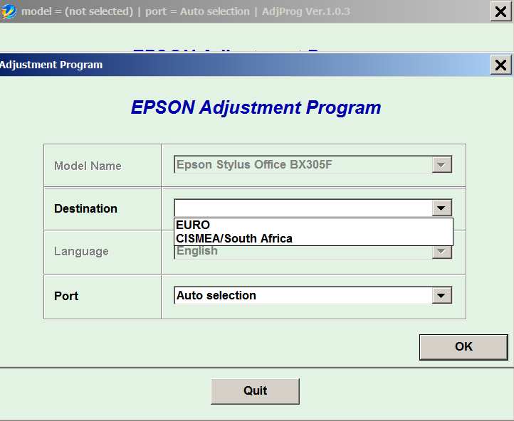 Epson <b>BX305F</b> (EURO, CISMEA/SouthAfrica) Ver.1.0.3 Service Adjustment Program  <font color=red>New!</font>